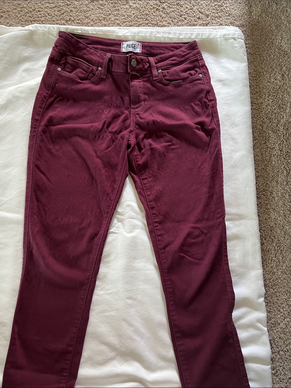 PAIGE Burgundy Skinny Jeans | Size 29